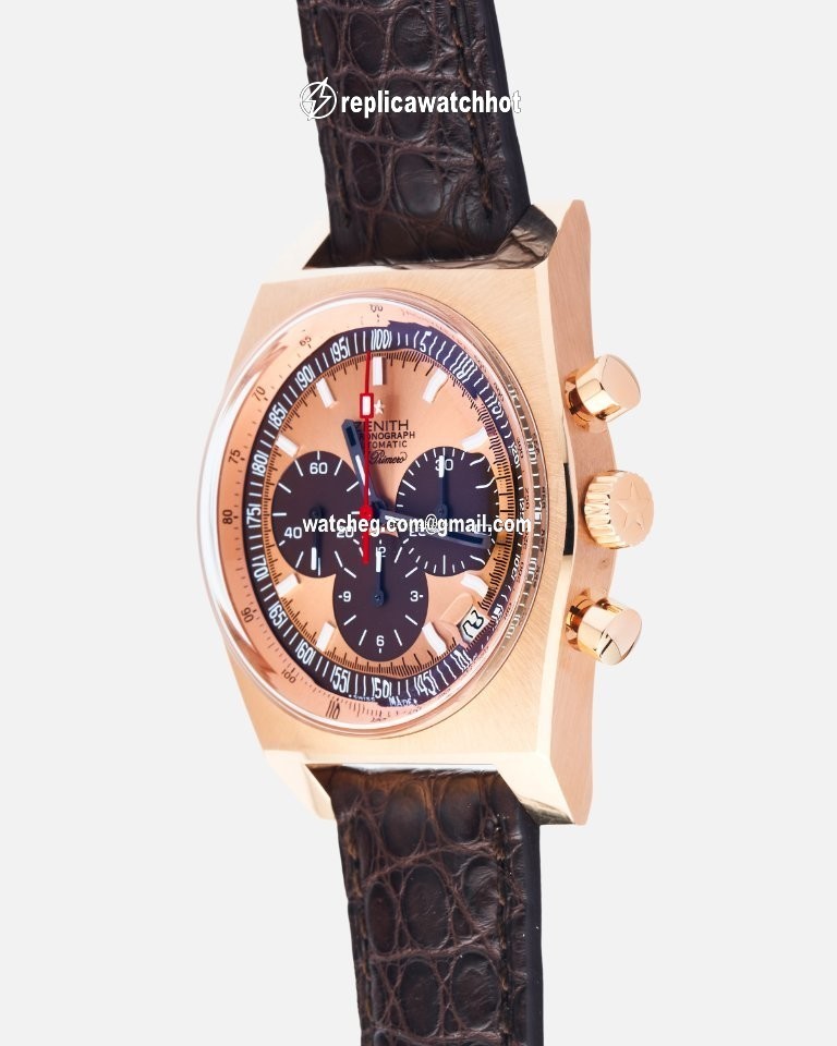 Zenith El Primero New Vintage 1969 Mens watch Unisex Automatic Rose gold 18.1969.469 4