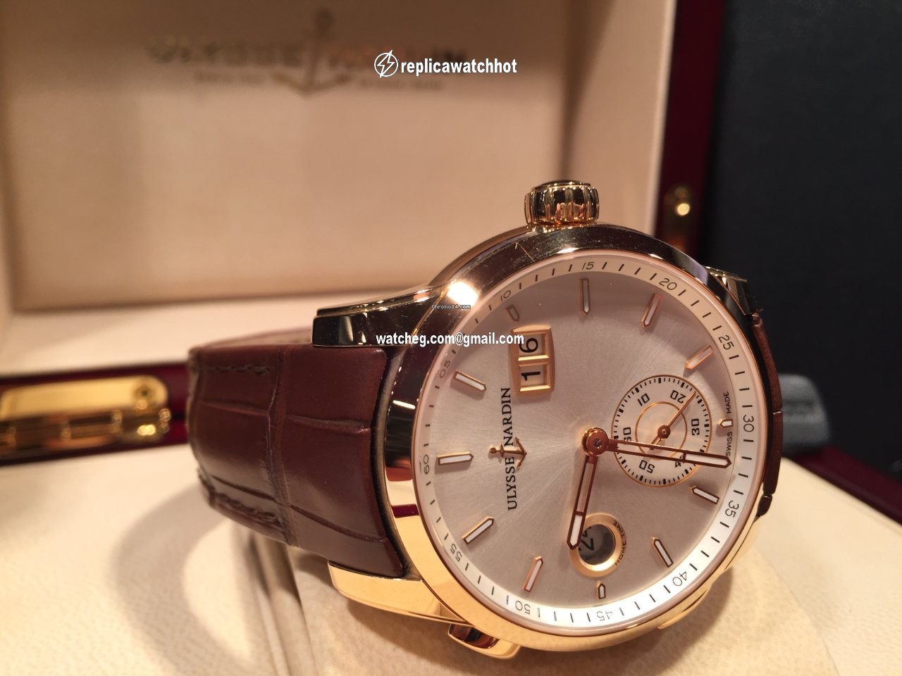 Ulysse Nardin Dual Time Mens watch Unisex Automatic Rose gold 3346-126 4