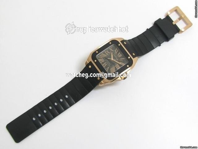 Cartier Santos 100 Mens watch Unisex Automatic Rose gold W20124U2 4