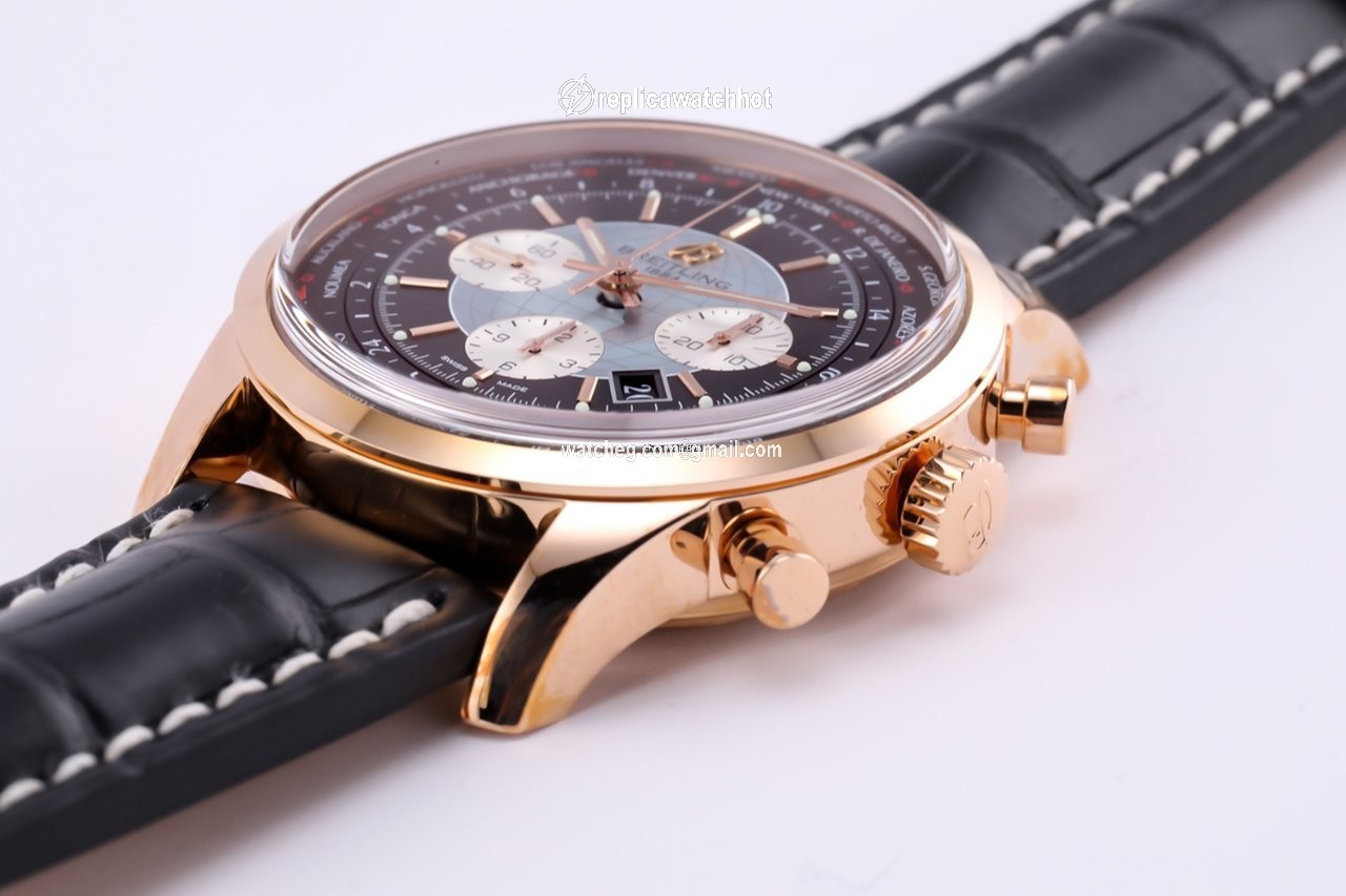 Breitling Transocean Chronograph Unitime Mens watch Unisex Automatic Rose gold RB0510U4 BB63 5