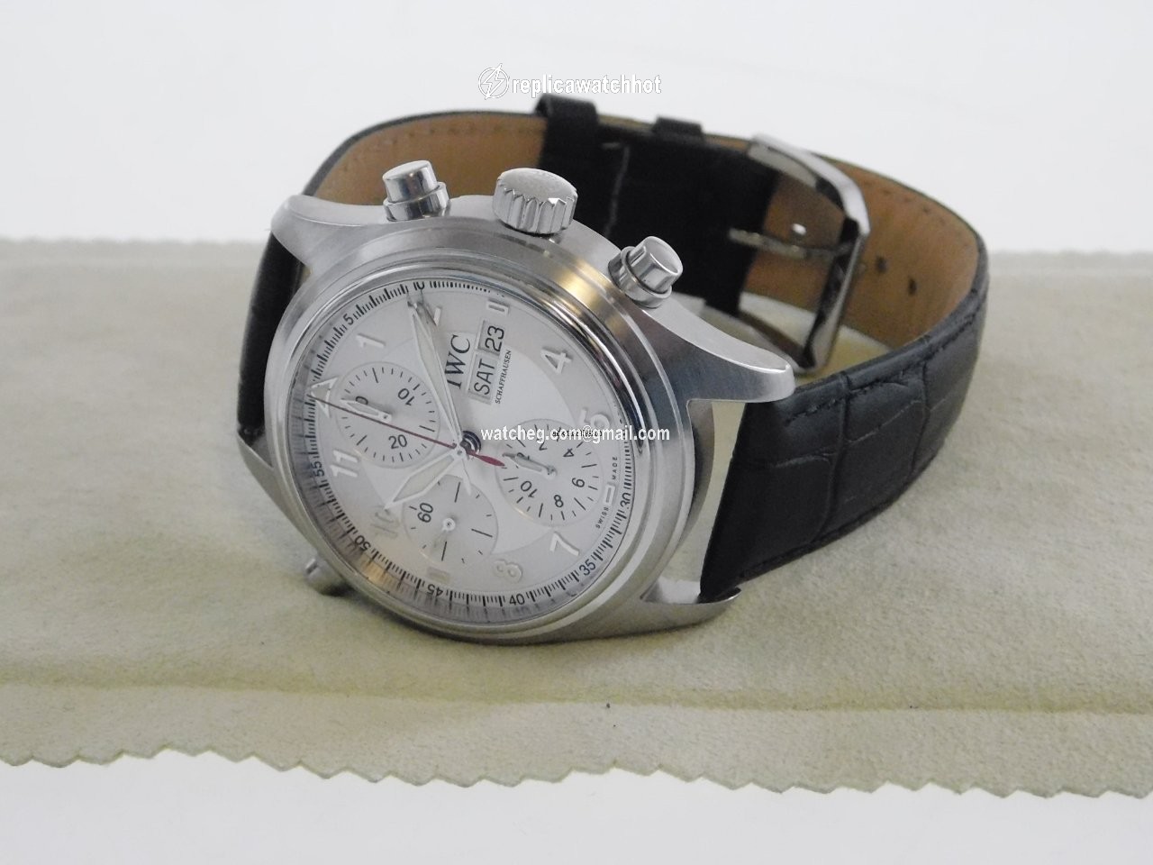 IWC Pilot Double Chronograph Mens watch Unisex Automatic Steel 3713 5