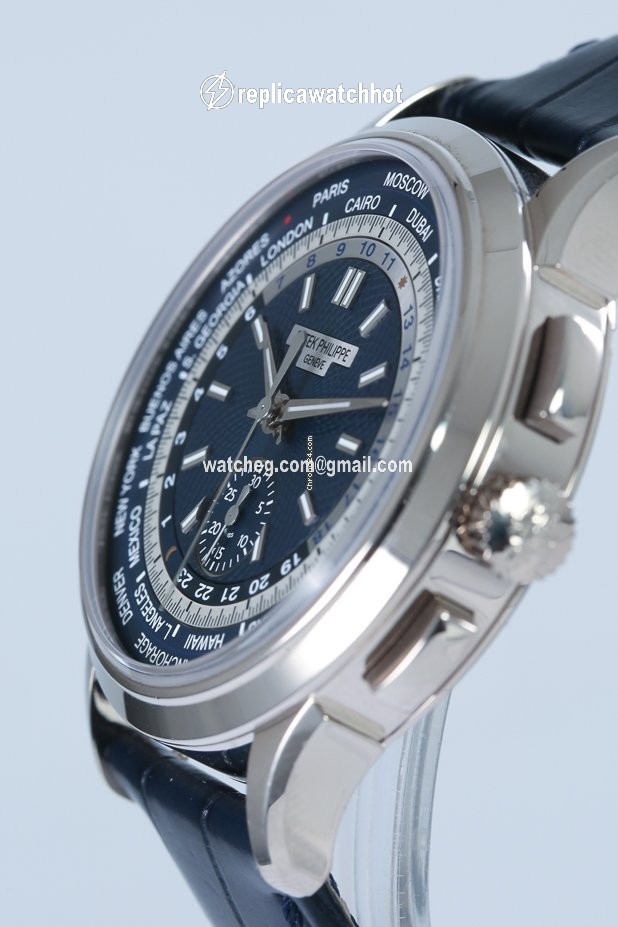Patek Philippe World Time Chronograph Mens watch Unisex Automatic White gold 5930G-001 5