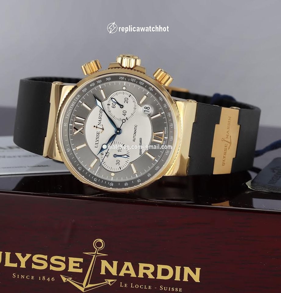 Ulysse Nardin Marine Chronograph Mens watch Unisex Automatic Rose gold 356-66-3 319 5