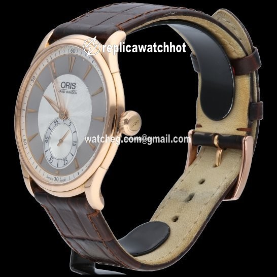 Oris Artelier Small Second Mens watch Unisex Manual winding Rose gold 01 396 7580 6051-SET 5