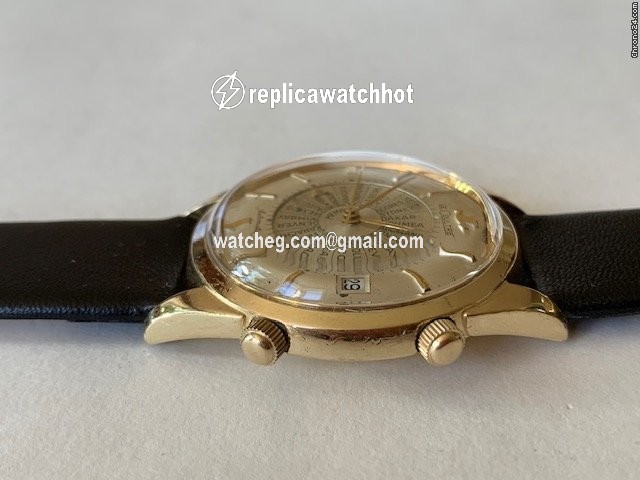 Jaeger-LeCoultre Mens watch Unisex Automatic Gold Steel Memovox Vintage World Time Alarm 5
