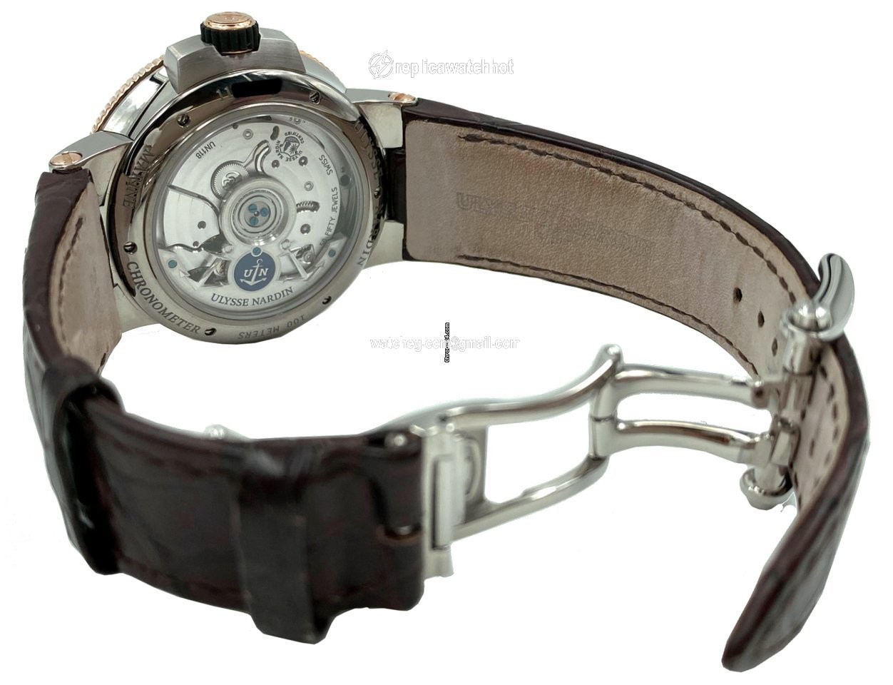 Ulysse Nardin Marine Chronometer Manufacture Mens watch Unisex Automatic Gold Steel 1185-126-3T 45 5