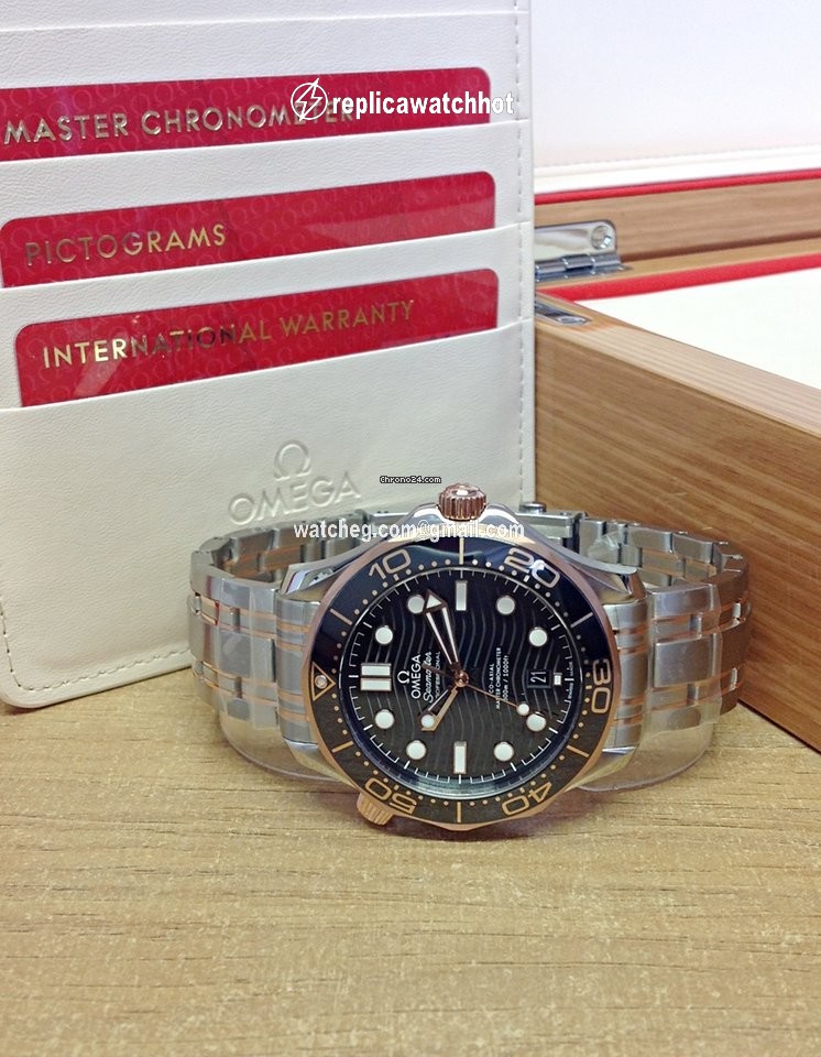 Omega Seamaster Diver 300 M Mens watch Unisex Automatic Gold Steel 210.20.42.20.01.001 5