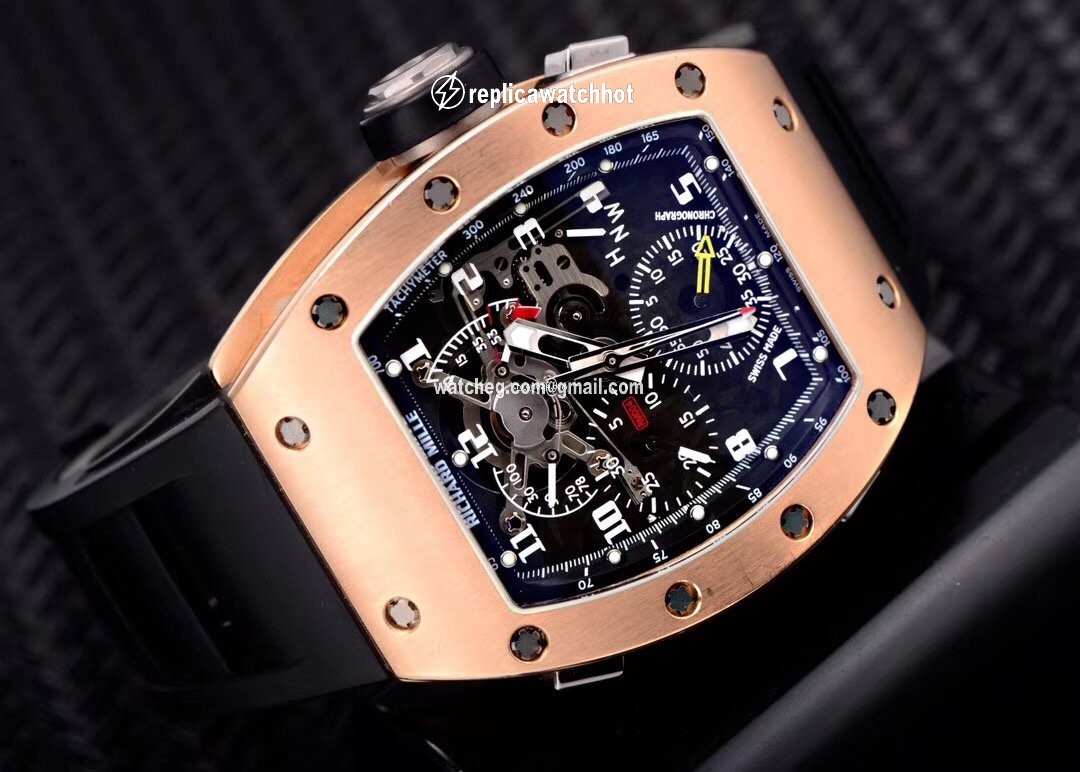 Richard Mille Mens watch Unisex Manual winding Rose gold Richard Mille RM004 AG PG 18K rose gold Full set 5