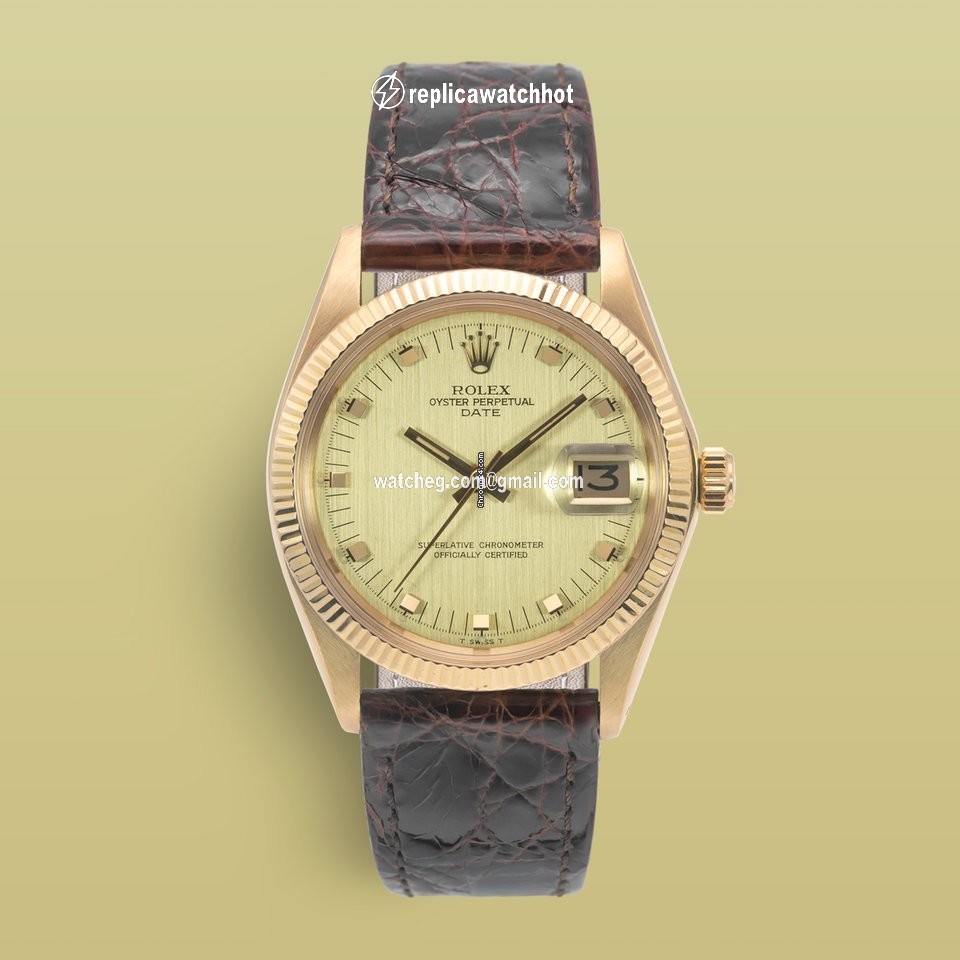 Rolex Oyster Perpetual Date Mens watch Unisex Yellow gold Automatic 1503 Vintage 5