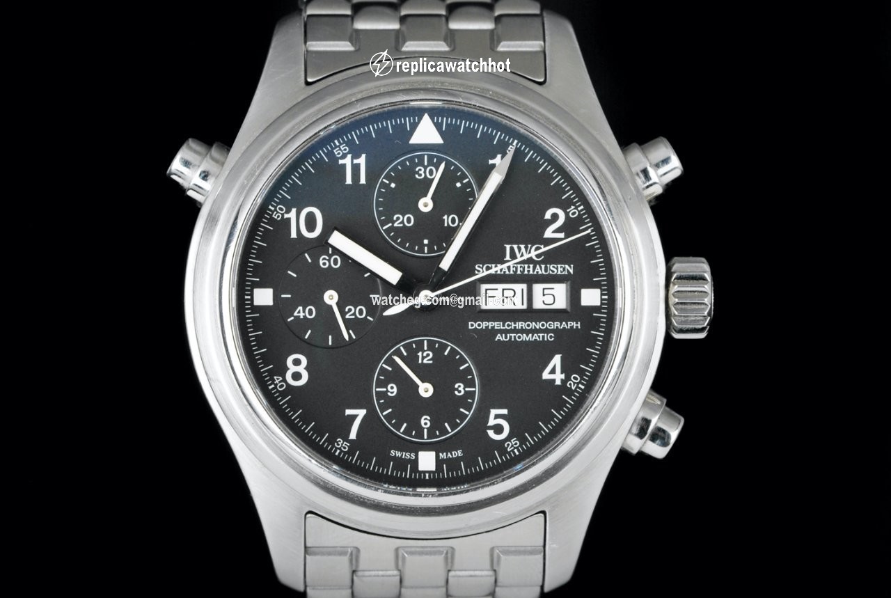 IWC Pilot Double Chronograph Mens watch Unisex Automatic Steel IW371319 5