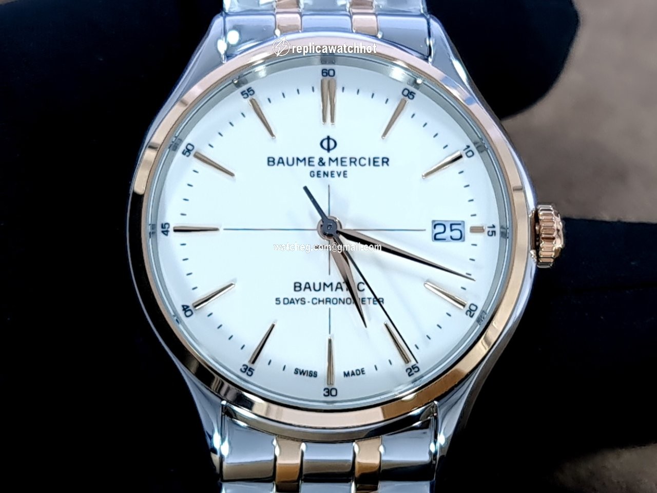 Baume & Mercier Clifton Mens watch Unisex Automatic Gold Steel M0A10458 5