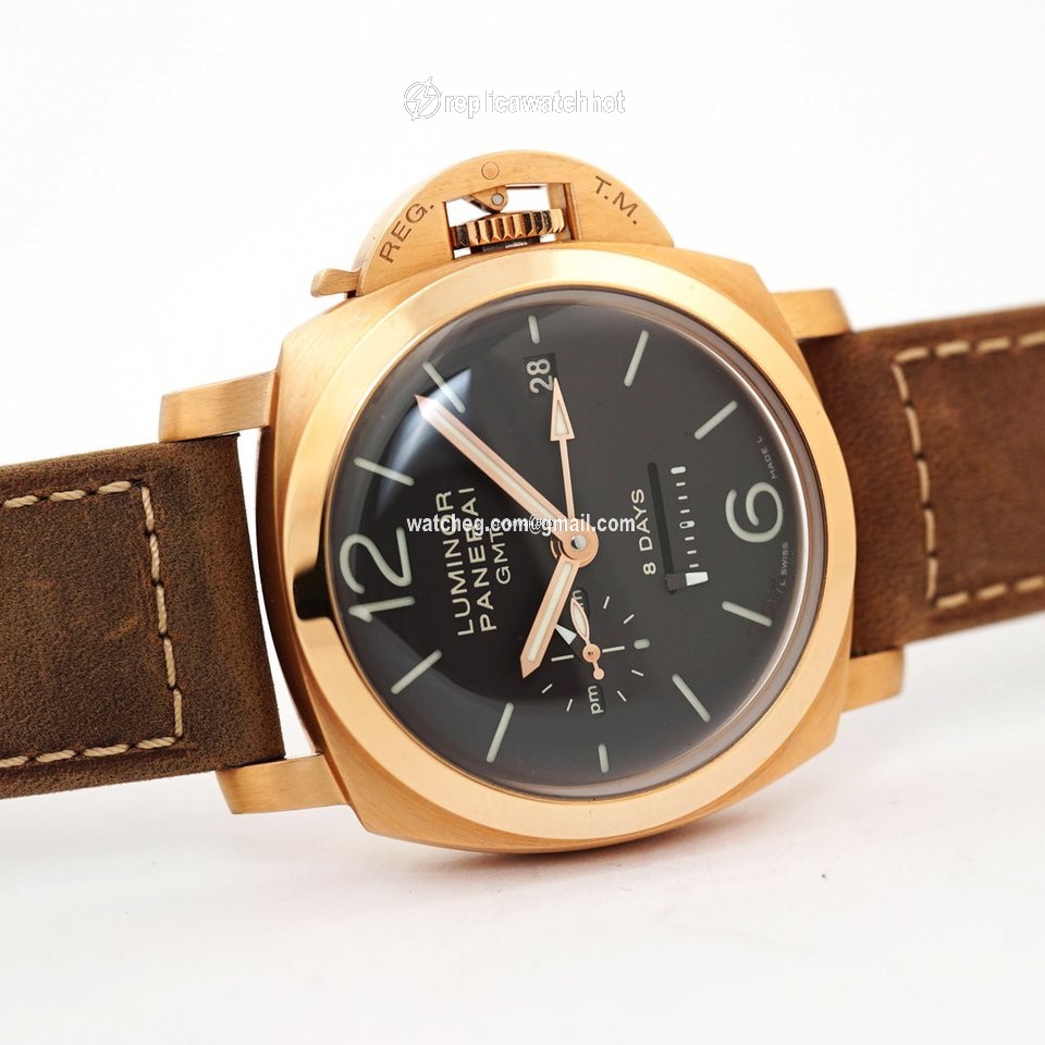 Panerai Luminor 1950 8 Days GMT Mens watch Unisex Manual winding Rose gold PAM 00289 5