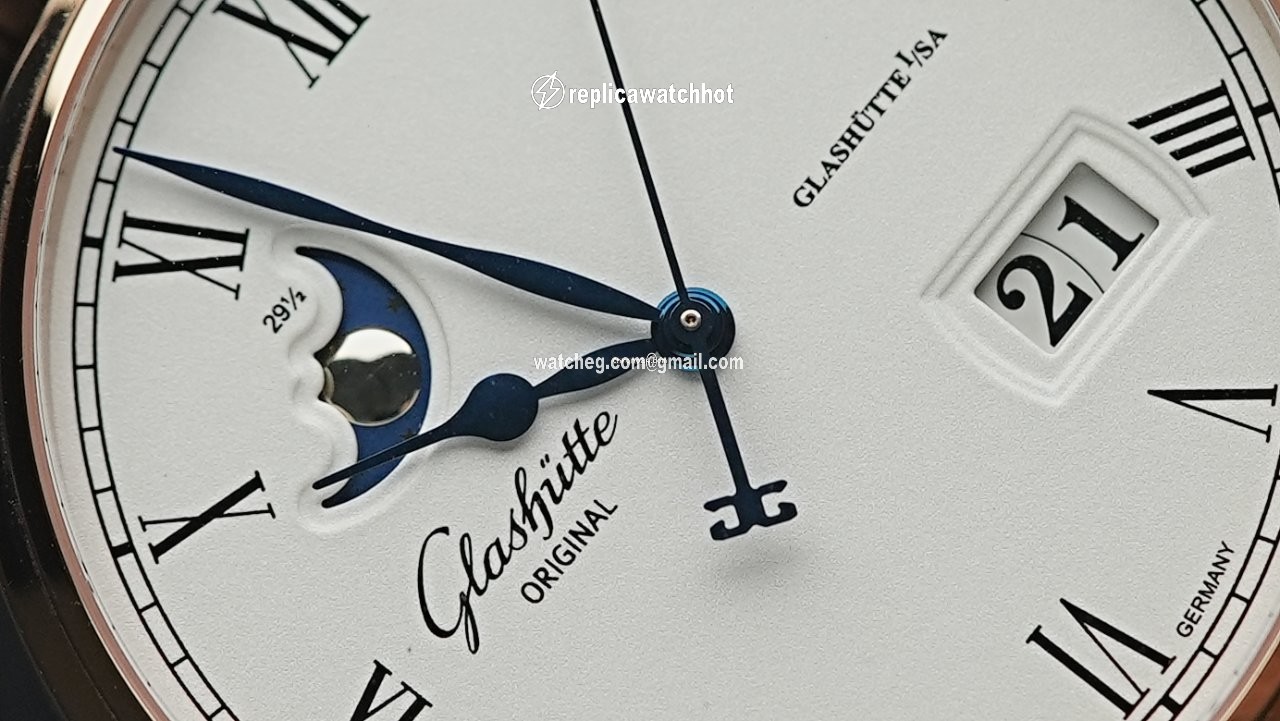 Glashtte Original Senator Panorama Date Moon Phase Mens watch Unisex Automatic Rose gold 100-04-32-15-04 5