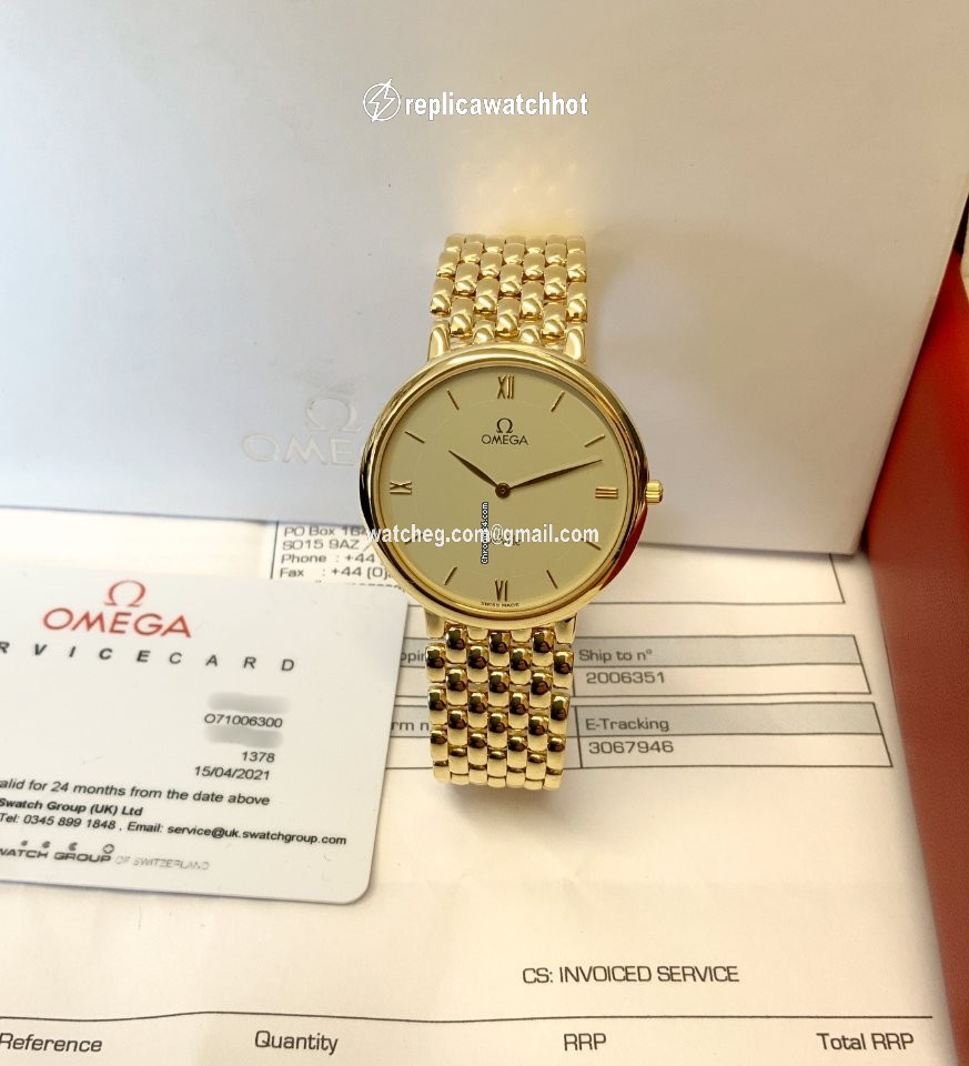 Omega De Ville Mens watch Unisex Quartz Yellow gold 7100.63.00 5