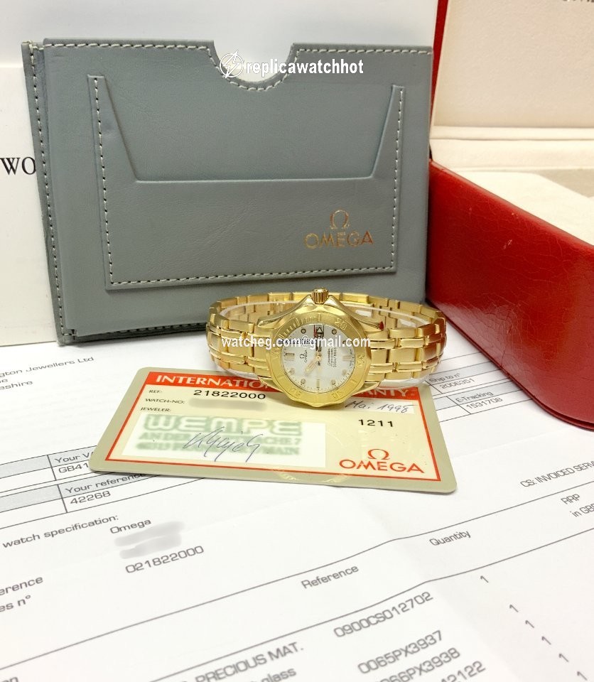 Omega Seamaster Womens watch Quartz Yellow gold 2182.20.00 5