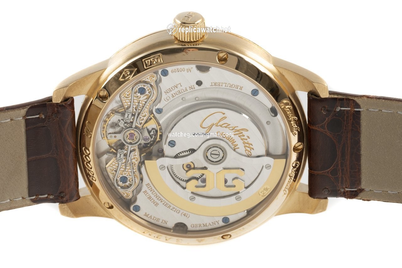 Glashtte Original PanoMaticDate Mens watch Unisex Automatic Yellow gold 90-01-01-01-04 5