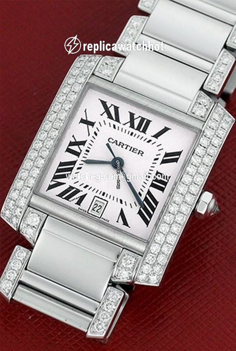 Cartier Tank Francaise Mens watch Unisex Automatic White gold WE1003SF 5