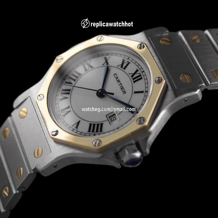 Cartier Santos Mens watch Unisex Automatic Gold Steel 8275ST 5