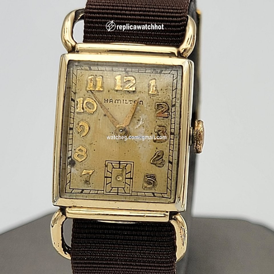 Hamilton Mens watch Unisex Manual winding Gold Steel Hamilton Grade 980 5