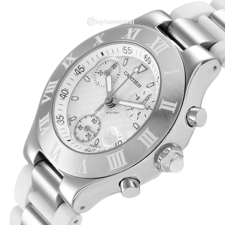 Cartier 21 Chronoscaph Mens watch Unisex Quartz Steel W10184U2 5