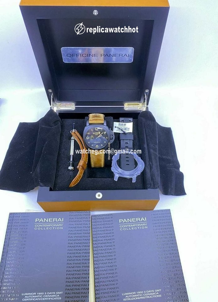 Panerai Luminor 1950 3 Days GMT Automatic Mens watch Unisex Automatic Ceramic GMT PAM00441 5