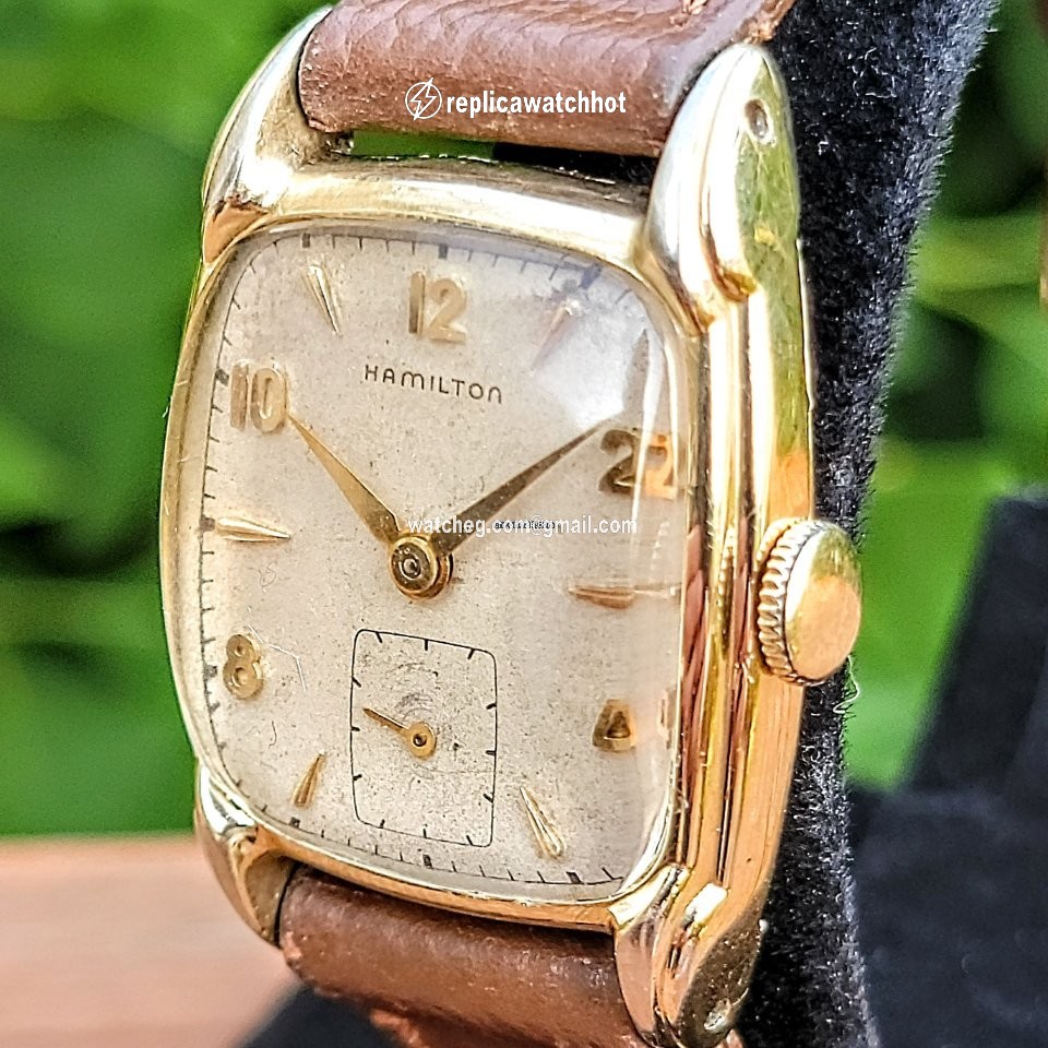 Hamilton Mens watch Unisex Manual winding Gold Steel Hamilton Grade 747 5