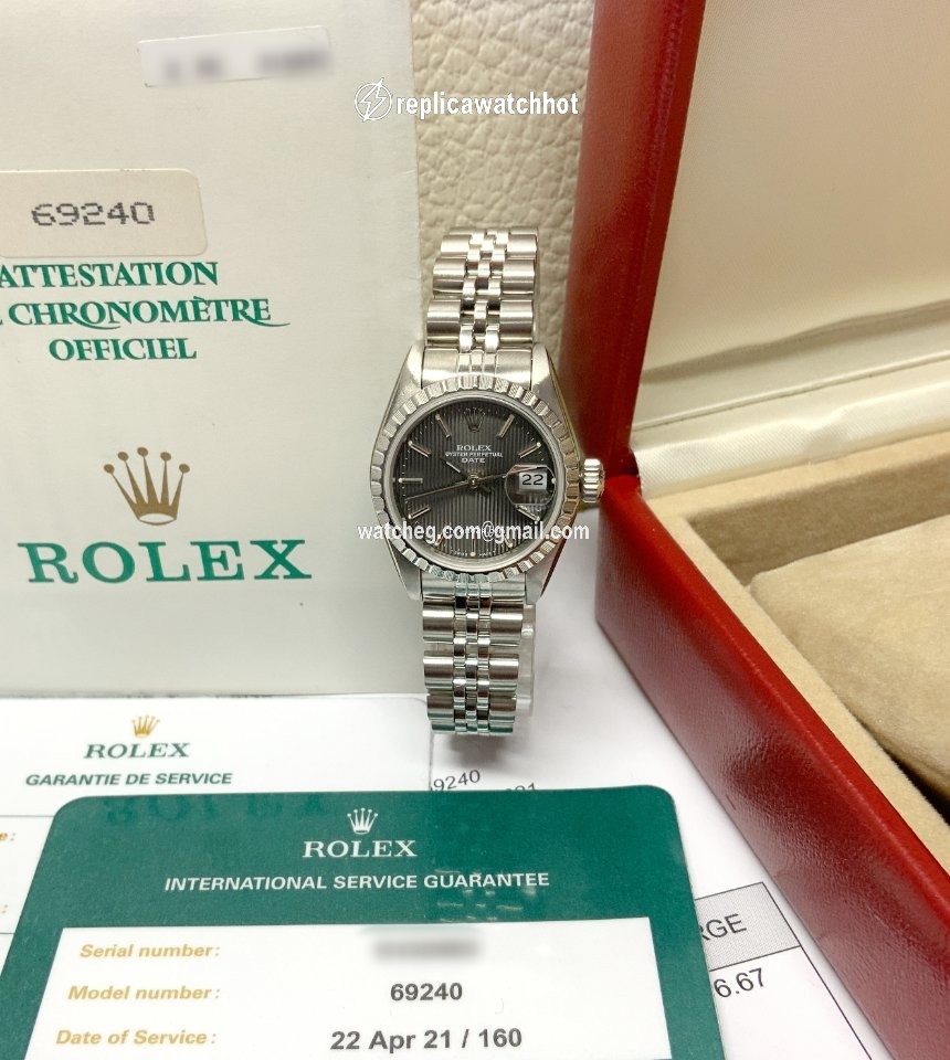 Rolex Oyster Perpetual Lady Date Womens watch Steel Automatic 69240 5