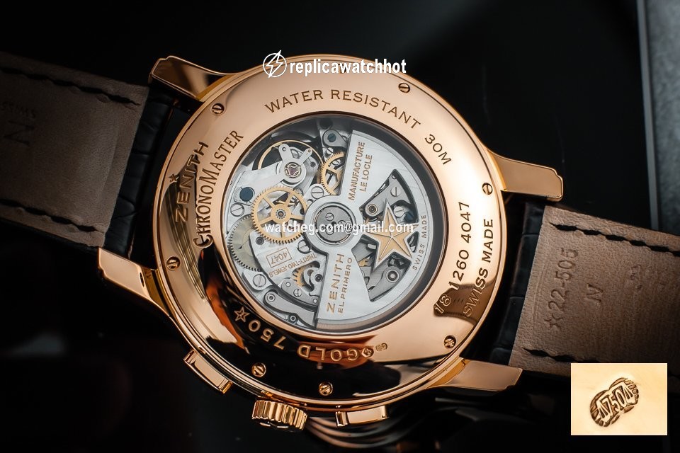 Zenith Mens watch Unisex Automatic Rose gold 18 1260 4047 5