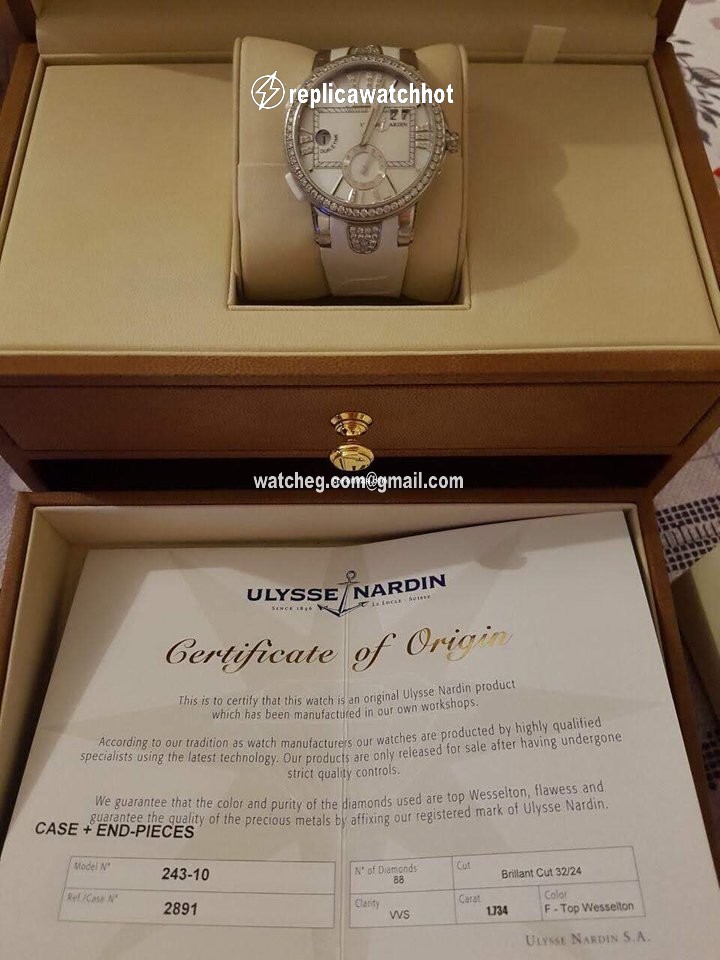 Ulysse Nardin Executive Dual Time Lady Womens watch Automatic Steel 243-10B 391 5