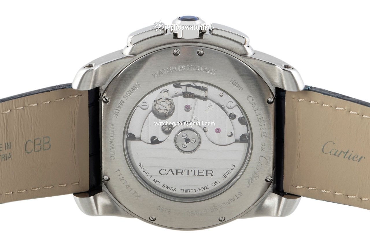Cartier Calibre de Cartier Chronograph Mens watch Unisex Automatic Gold Steel W7100042 5