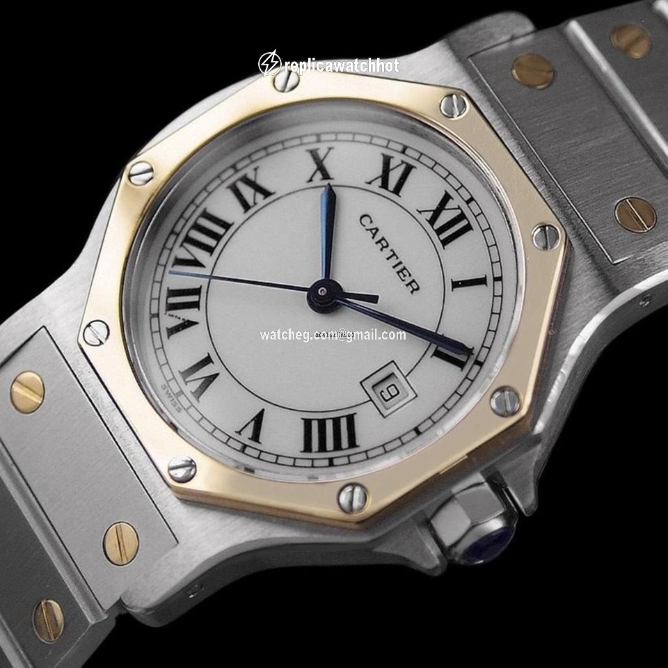 Cartier Santos Mens watch Unisex Automatic Gold Steel 8349ST 5