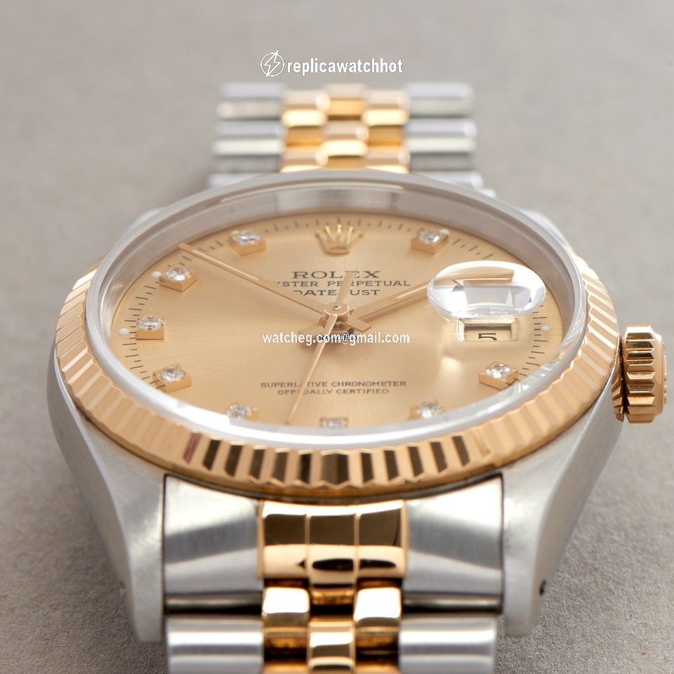 Rolex Datejust 36 Mens watch Unisex Gold Steel Automatic 16233G 5