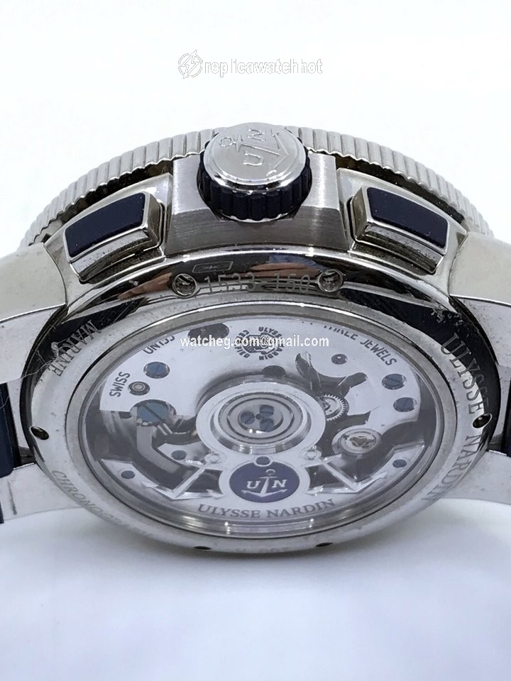 Ulysse Nardin Marine Chronograph Mens watch Unisex Automatic Steel 1533-150-3 43 5