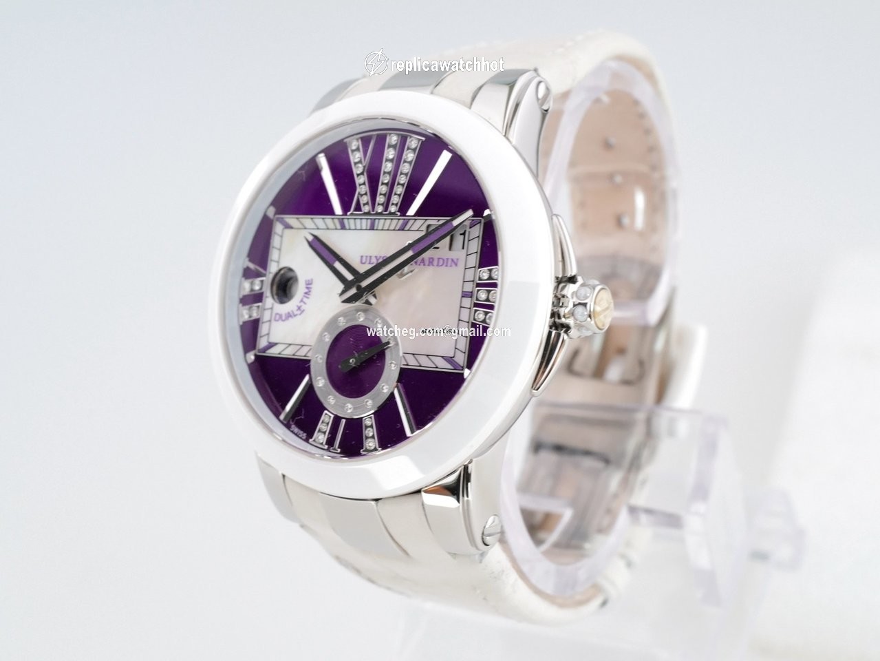 Ulysse Nardin Executive Dual Time Lady Womens watch Automatic Steel 243-10 30-07 5