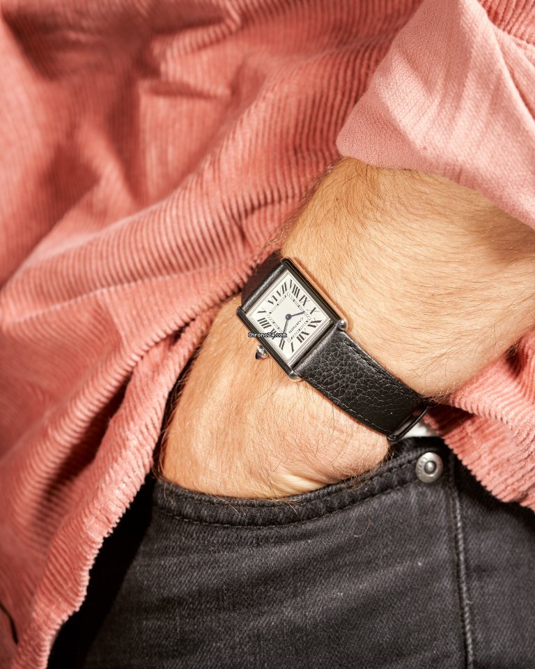 Cartier Tank Mens watch Unisex Quartz Steel 4323 5