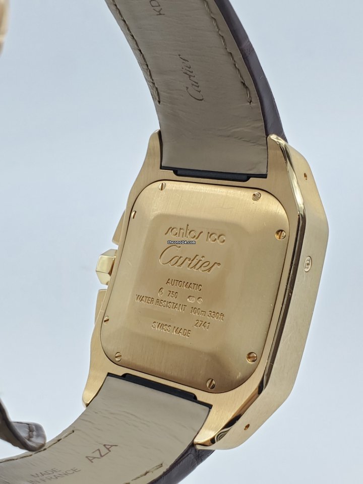 Cartier Santos 100 Mens watch Unisex Automatic Rose gold W20131Y1 5