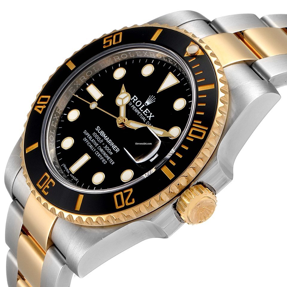 Rolex Submariner Date Mens watch Unisex Gold Steel Automatic 116613 5
