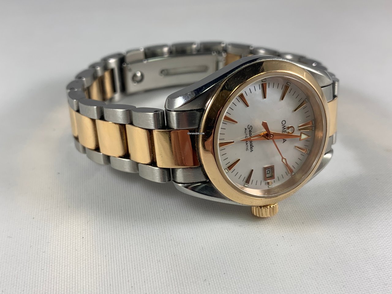 Omega Seamaster Aqua Terra Womens watch Automatic Gold Steel 2373.70.00 5