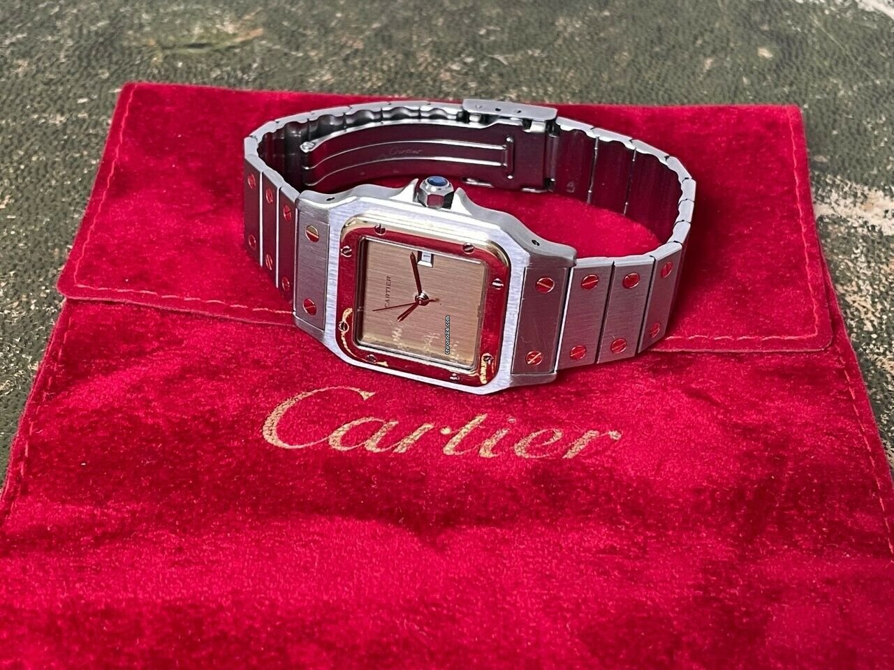Cartier Santos Mens watch Unisex Automatic Gold Steel 2961 5