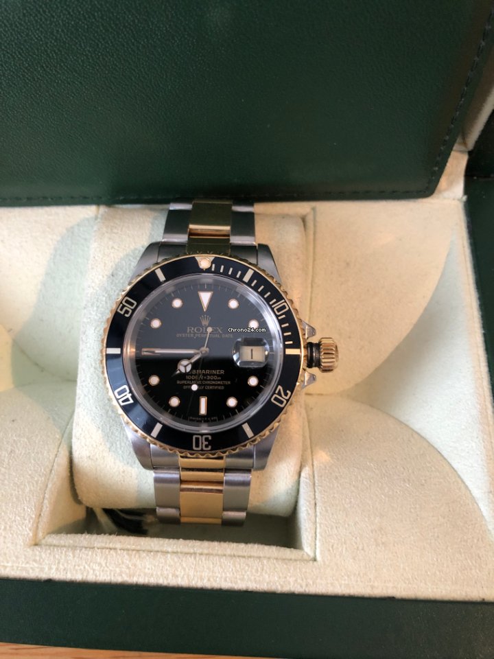 Rolex Submariner Date Mens watch Unisex Gold Steel Automatic 16613LN 5