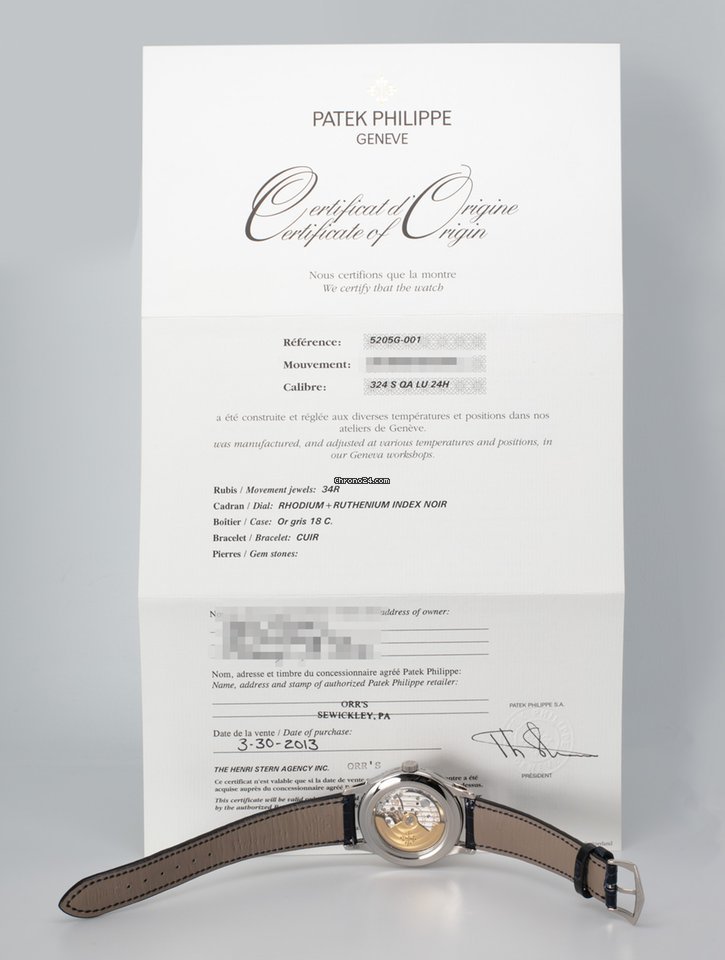 Patek Philippe Annual Calendar Mens watch Unisex Automatic White gold 5205G-001 5