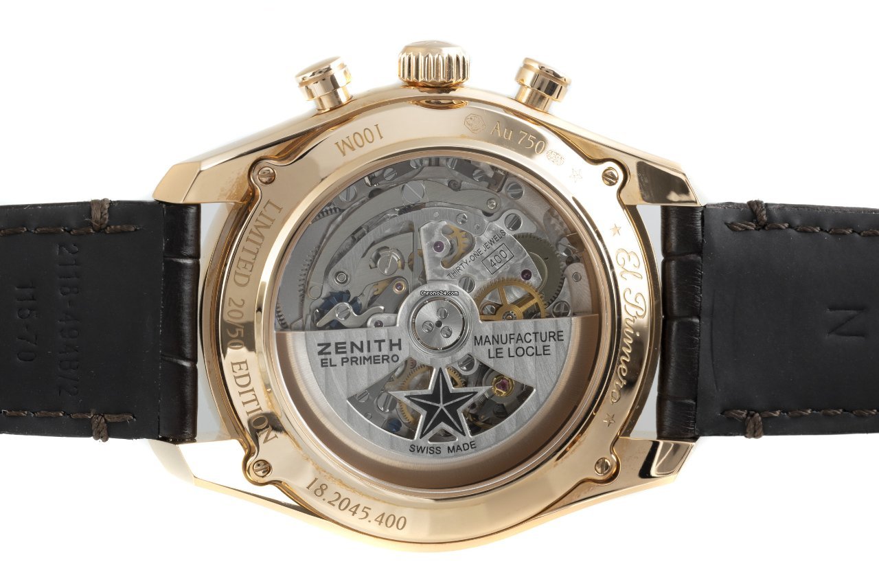 Zenith El Primero Chronograph Mens watch Unisex Automatic Red gold 18.2045.400 5