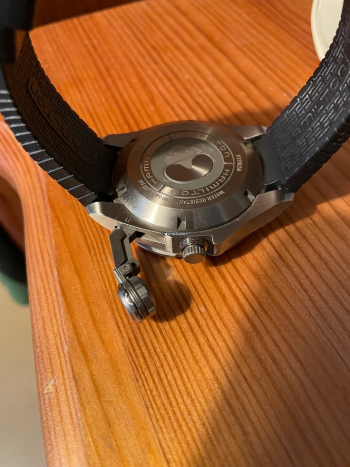 Hamilton Khaki Navy Frogman Mens watch Unisex Automatic Titanium H77805335 5