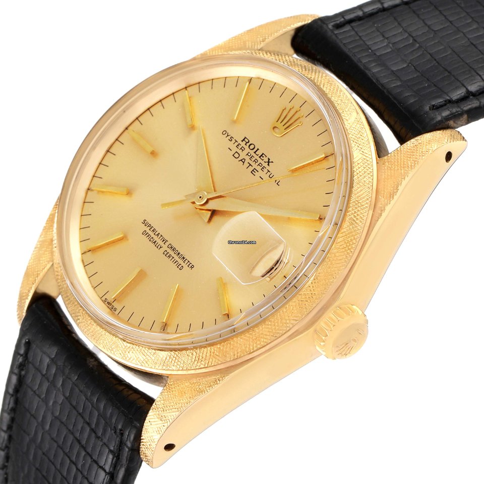 Rolex Oyster Perpetual Date Mens watch Unisex Yellow gold Automatic 1502 5