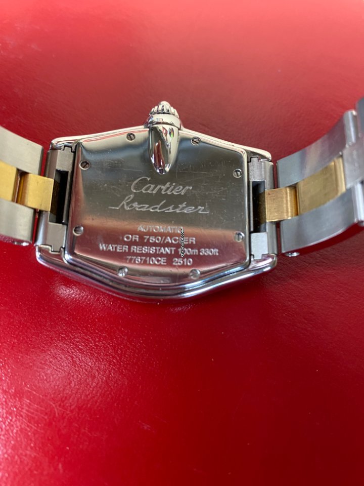 Cartier Roadster Mens watch Unisex Automatic Gold Steel w62031y4 5