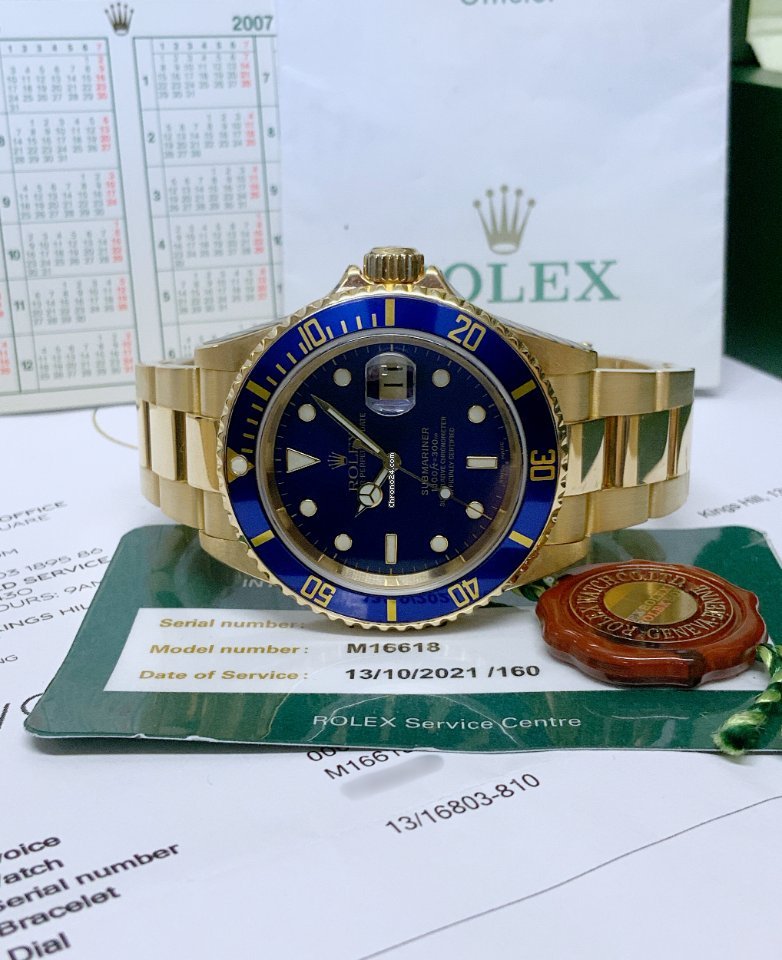 Rolex Submariner Date Mens watch Unisex Yellow gold Automatic 16618 5