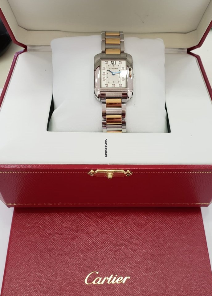 Cartier Tank Anglaise Womens watch Quartz Gold Steel 3485 5
