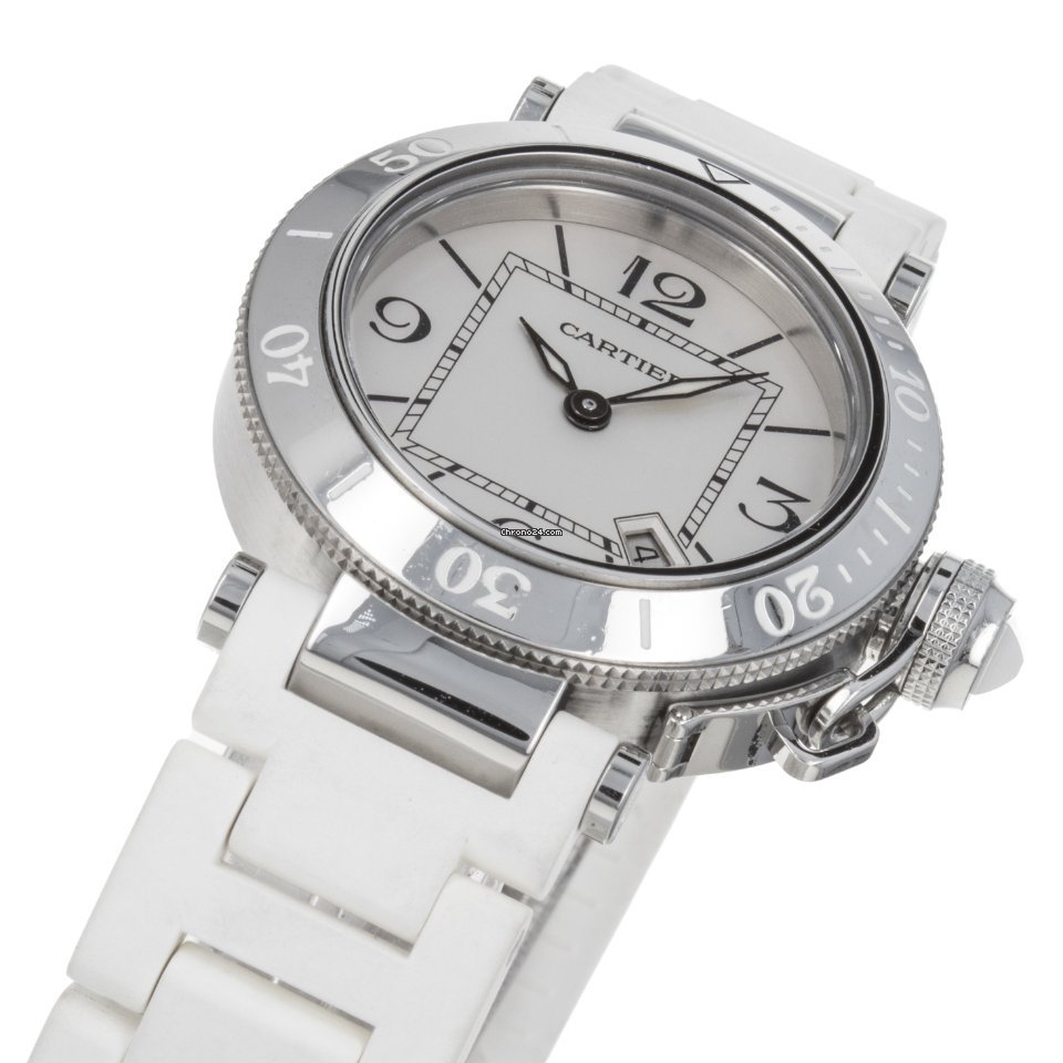 Cartier Pasha Seatimer Womens watch Quartz Steel W3140002  3025 5
