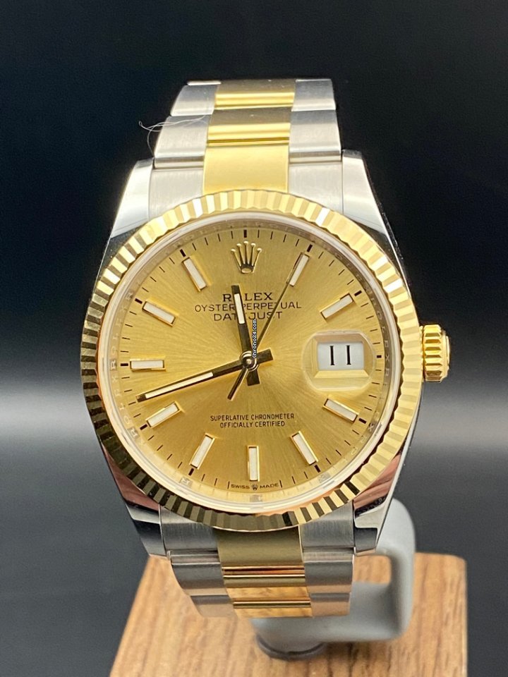 Rolex Datejust 36 Mens watch Unisex Gold Steel Automatic 126233-0015 5