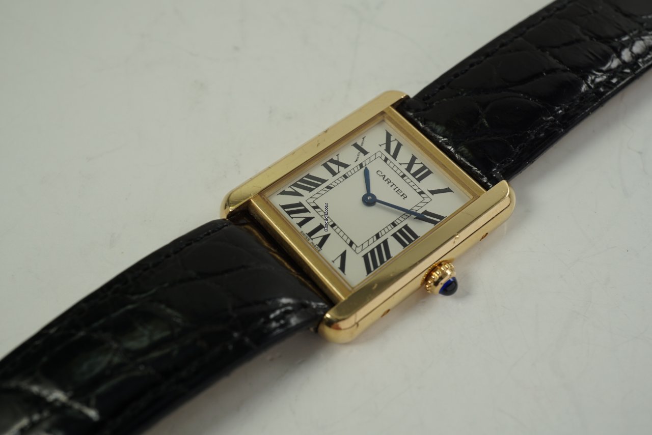 Cartier Tank Solo Mens watch Unisex Quartz Gold Steel 2743 5